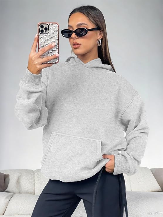 Capuche gris claire femme