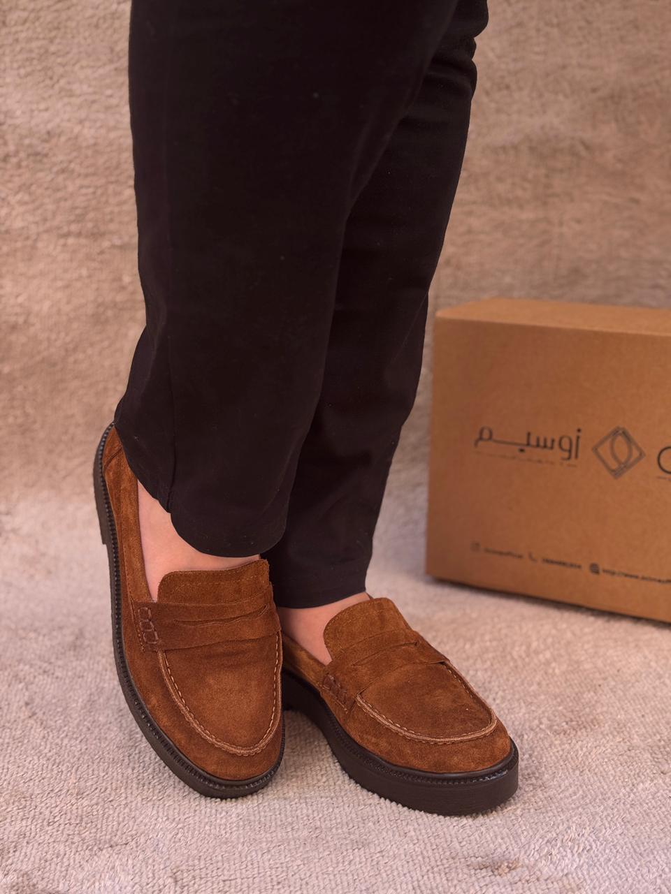 Mocassins OCIME en daim beige Camel pour femme