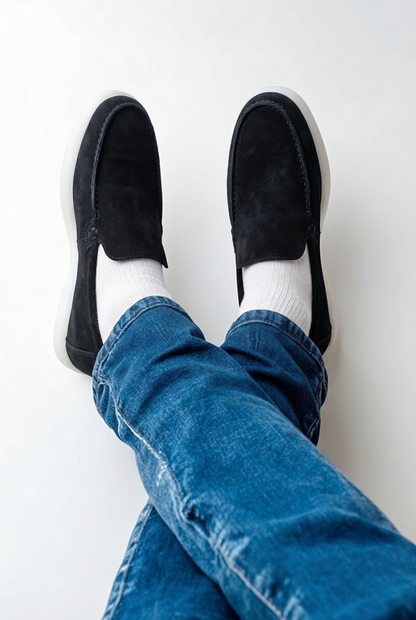 Mocassin en daim Noir  pour homme