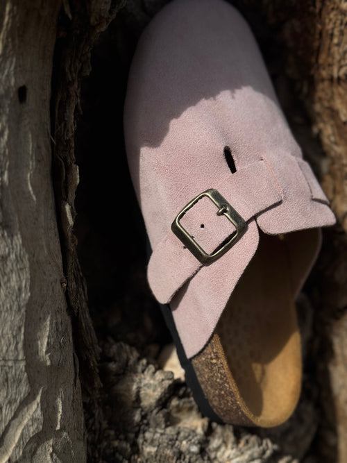 Sabot daim rose bébé