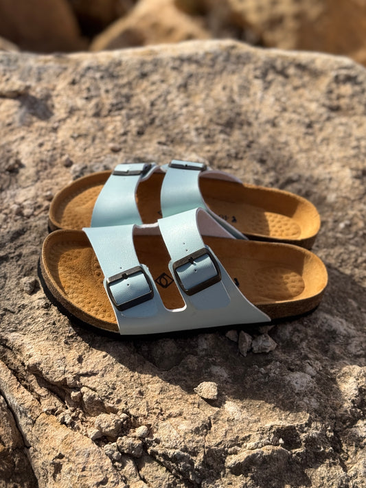 Sandale Ocime Cuir nubuck turquoise