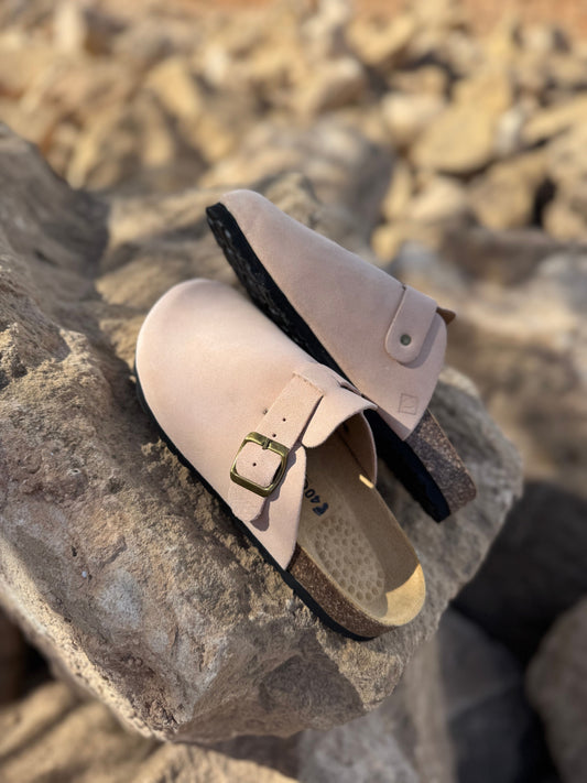 Sabot daim rose poudré