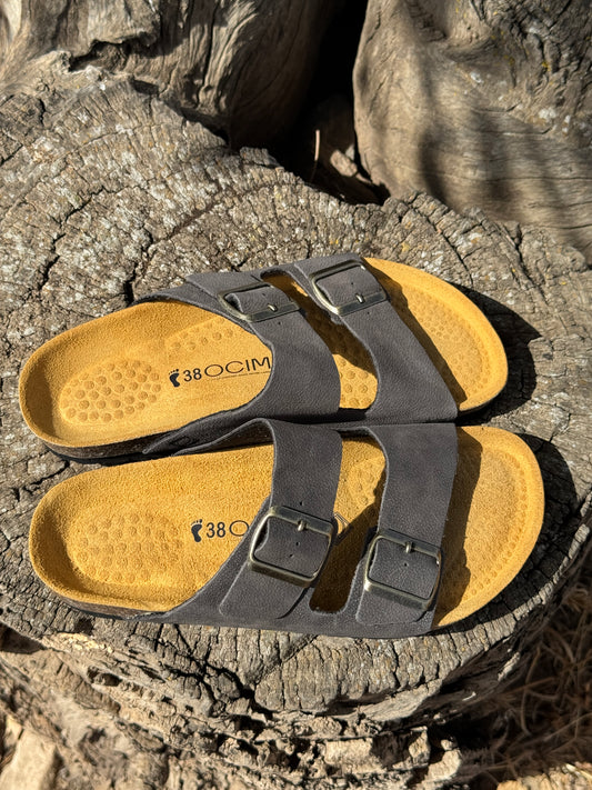 Sandale Ocime Cuir nubuck gris