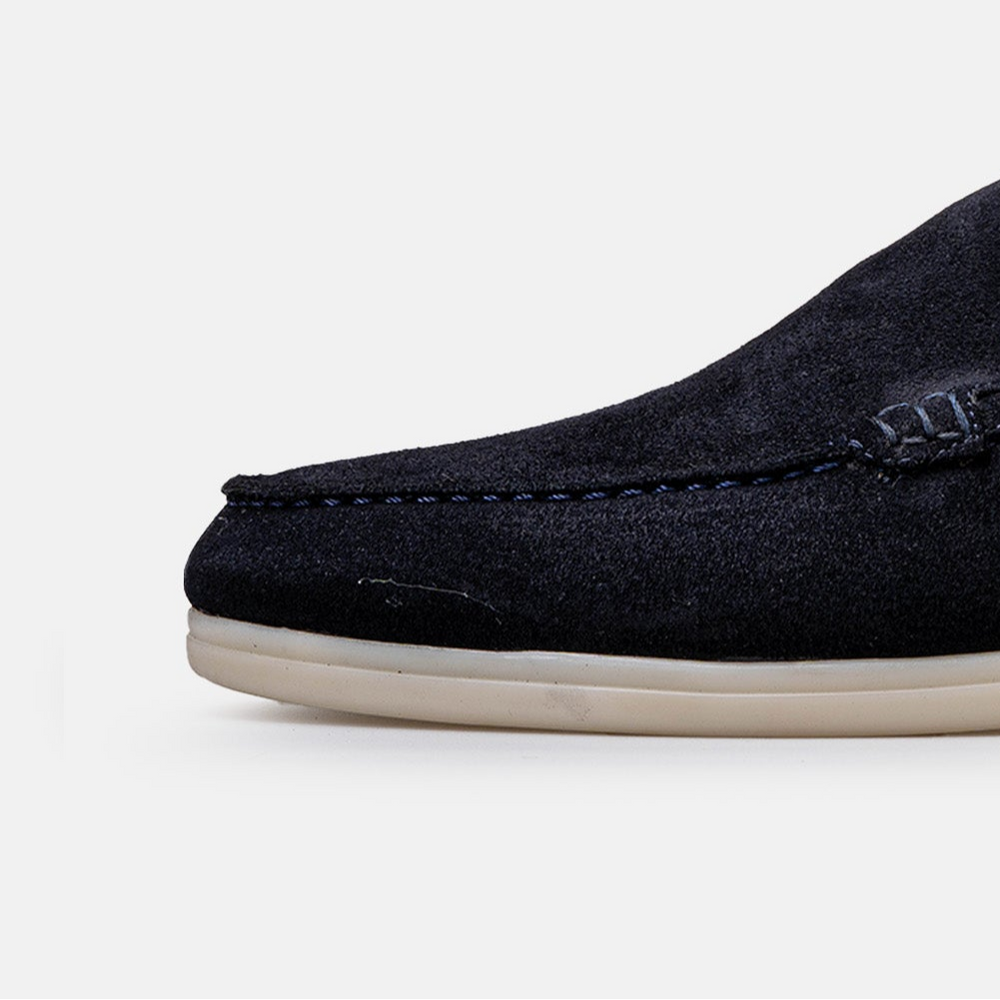 Mocassin en daim bleu nuit pour homme