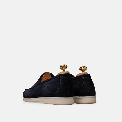 Mocassin en daim bleu nuit pour homme