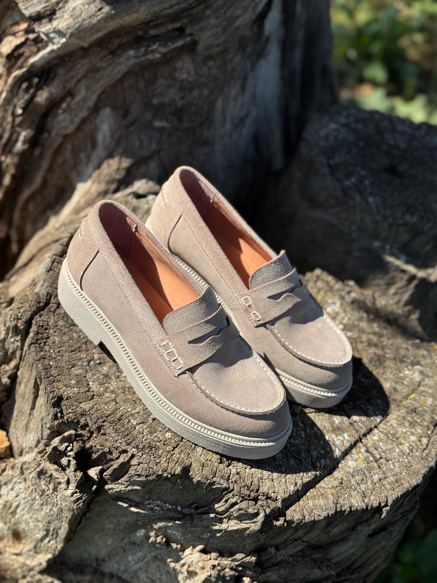 Mocassins OCIME en daim beige clair pour femme