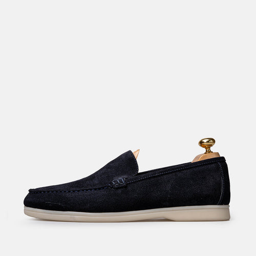 Mocassin en daim bleu nuit pour homme