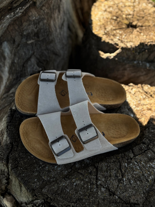 Sandale Ocime daim blanc casse