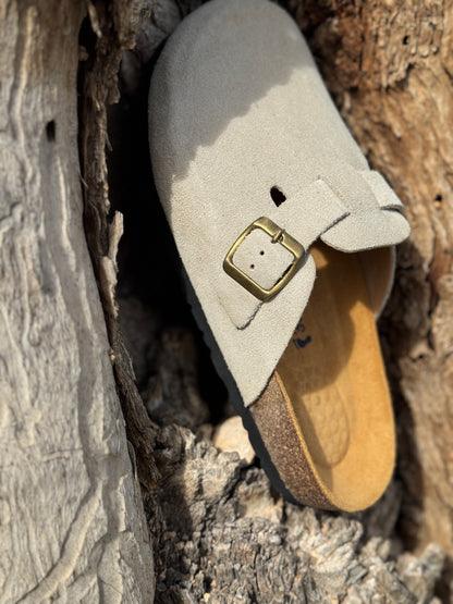 sabot daim beige claire