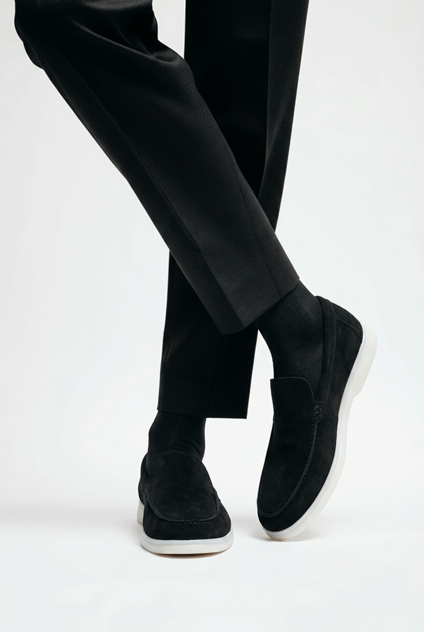 Mocassin en daim Noir  pour homme