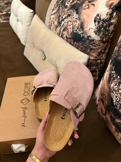 Sabot daim rose bébé