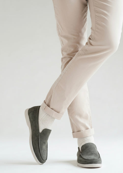 Mocassin en daim vert clair  pour homme