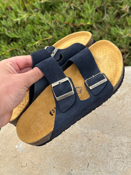 Sandale Ocime Daim en bleu marine