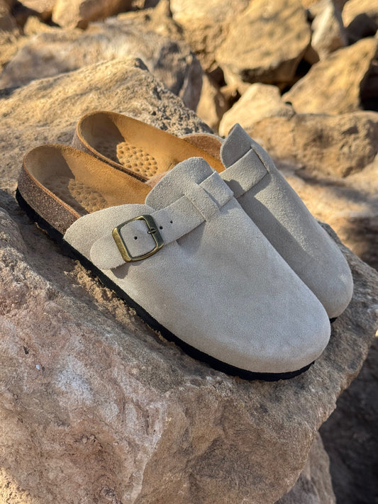 sabot daim beige claire