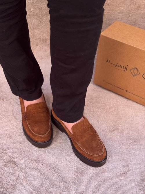 Mocassins OCIME en daim beige Camel pour femme