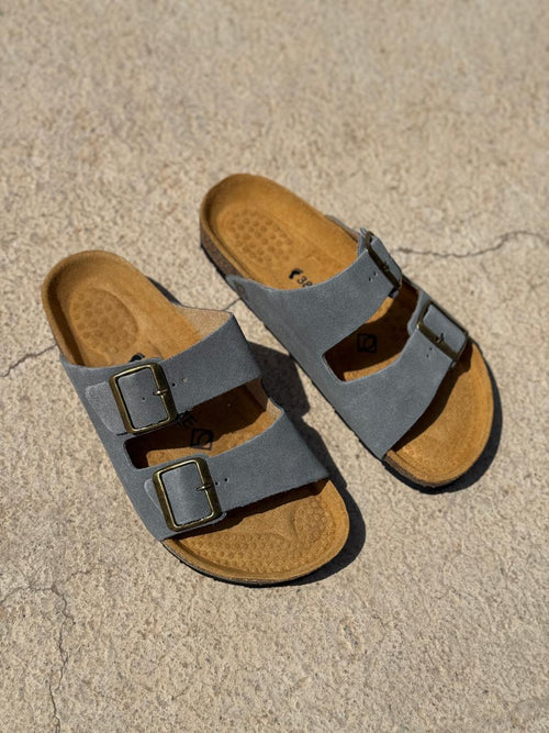 Sandale Ocime daim gris clair