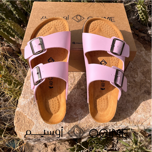 Sandale Ocime Cuir nubuck rose bebe