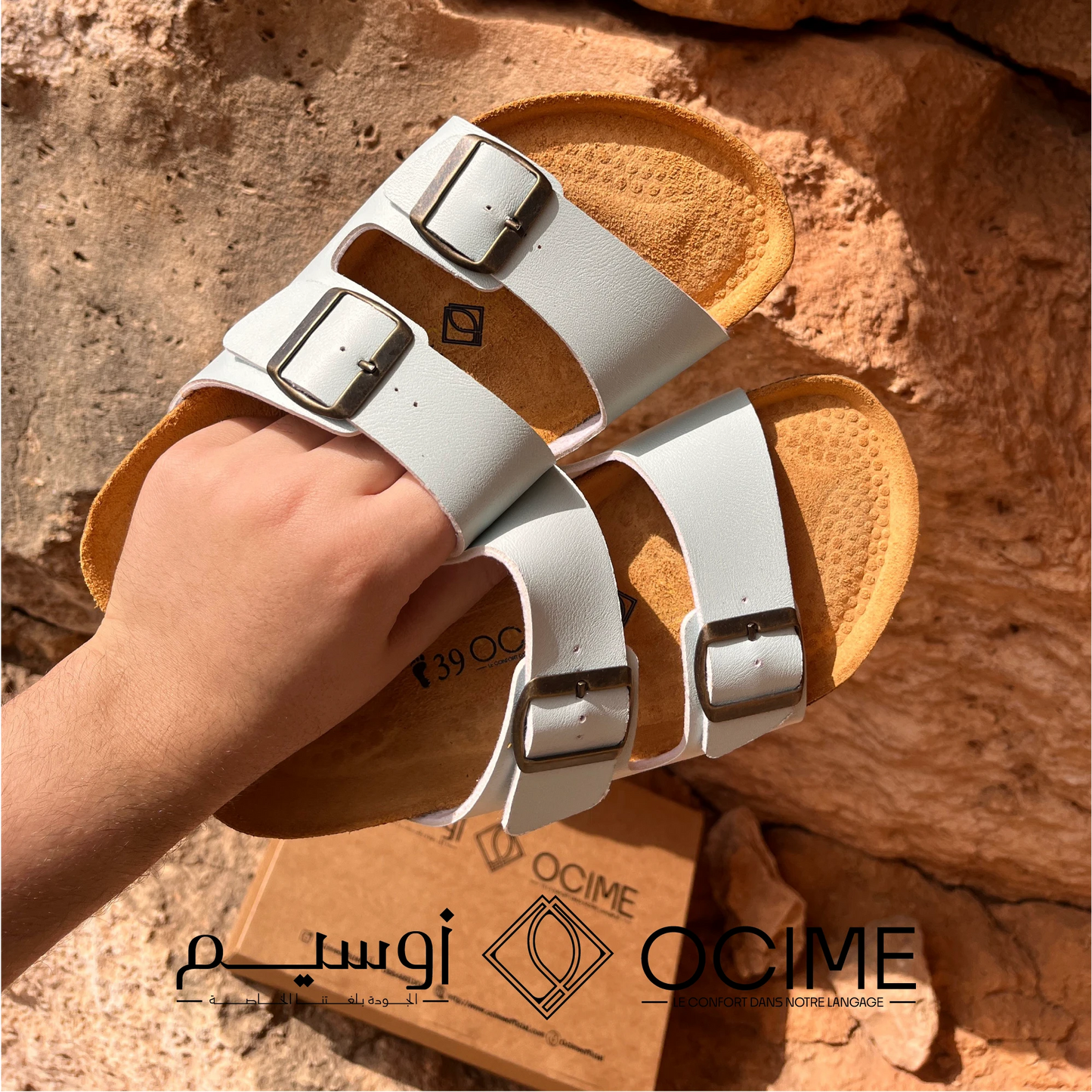 Sandale Ocime Cuir nubuck turquoise