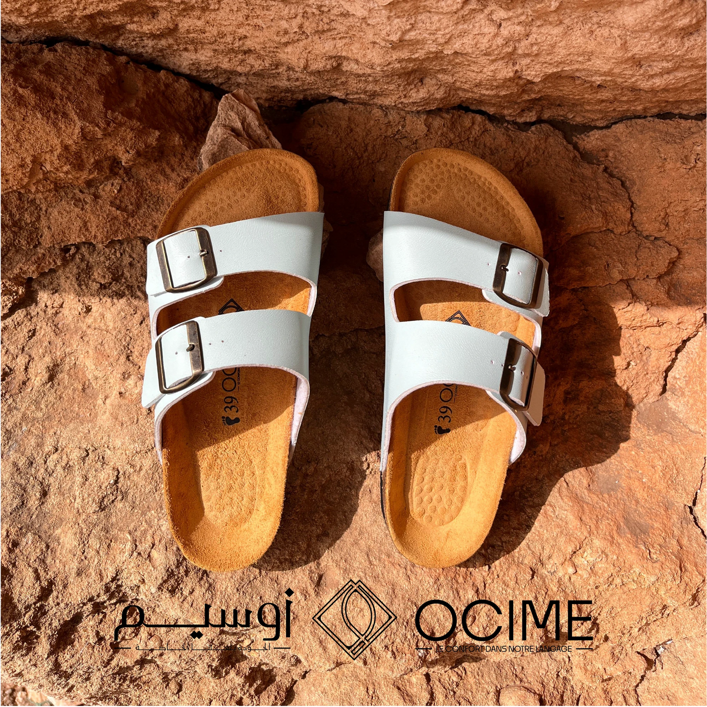 Sandale Ocime Cuir nubuck turquoise