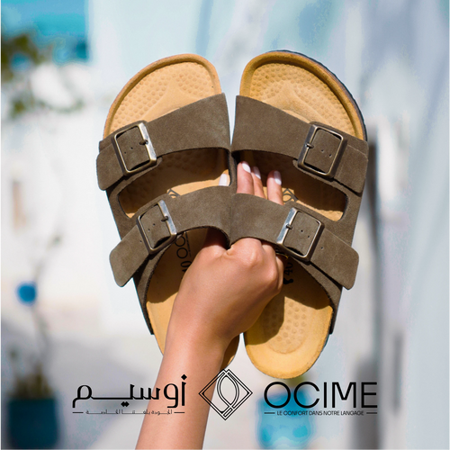 Sandale Ocime Daim en Vert