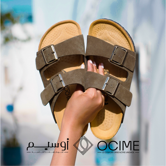 Sandale Ocime Daim en Vert