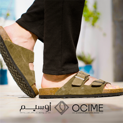 Sandale Ocime Daim en Vert