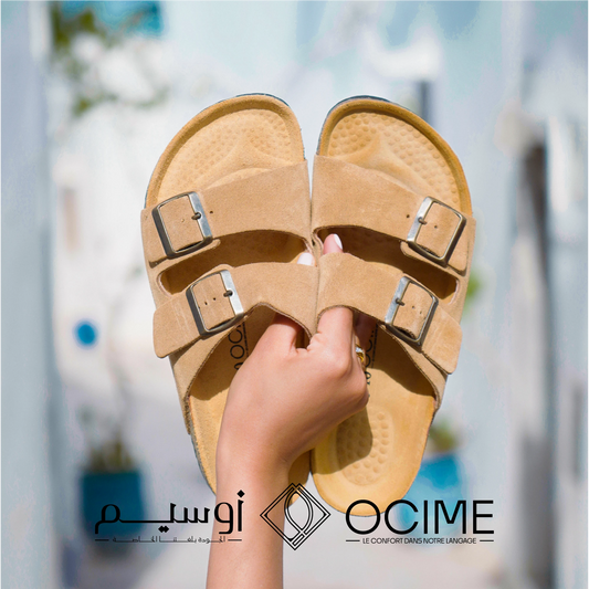 Sandale Ocime Daim en Beige
