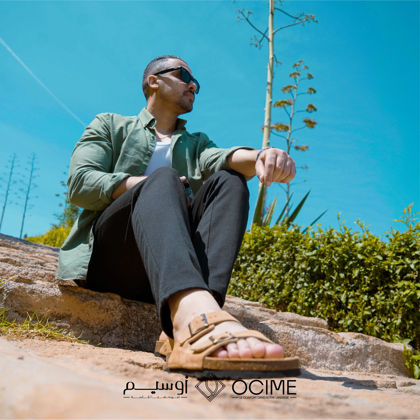 Sandale Ocime Daim en Beige