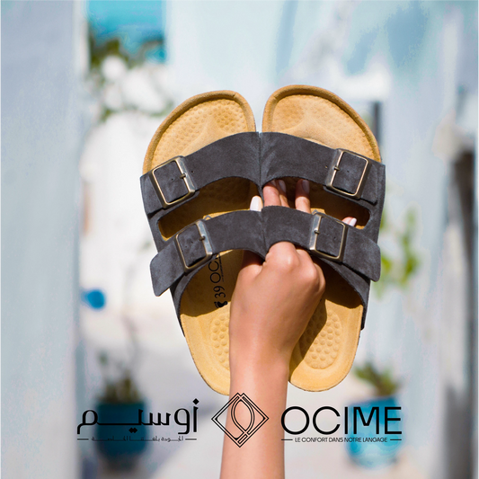 Sandale Ocime Daim en gris