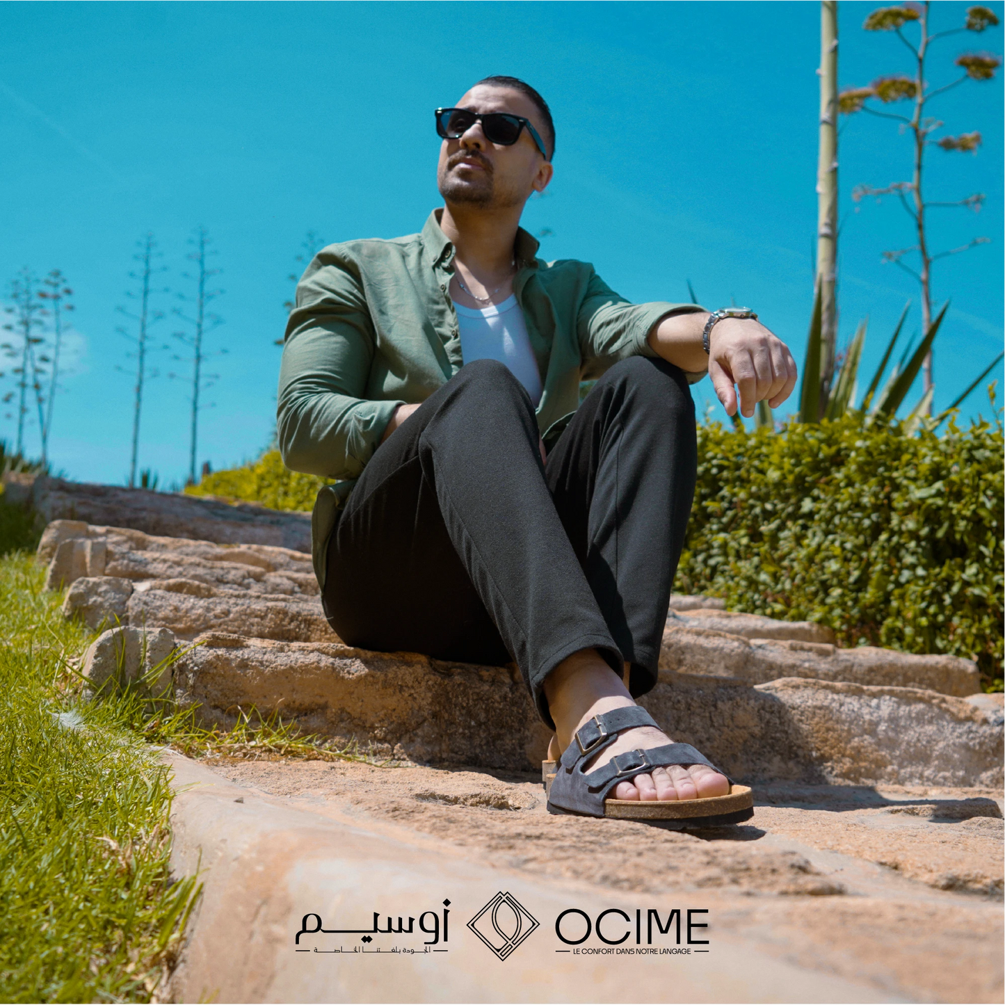 Sandale Ocime Daim en gris