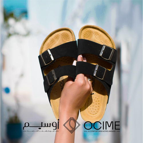 Sandale Ocime Daim en Noir